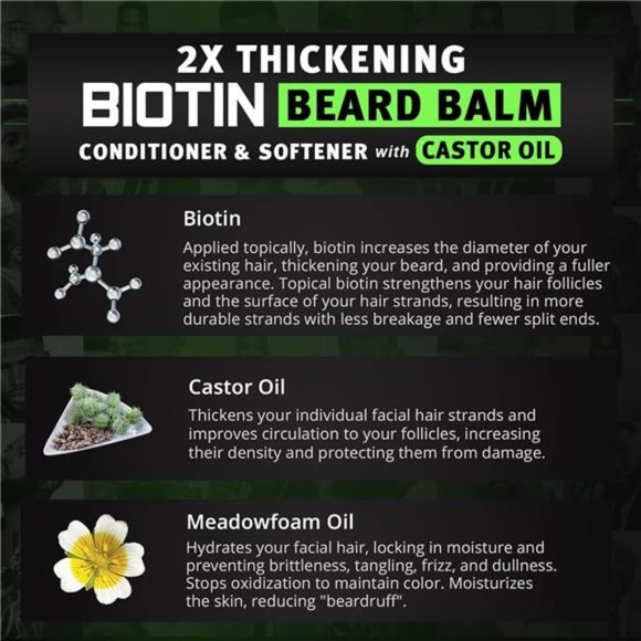 2X Thickening BIOTIN Beard Balm for Men/Mustache Wax - Picture 6 of 6